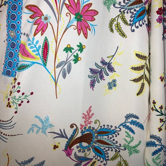 Talbots Floral Long Sleeve Blouse Large petite - Picture 6 of 12